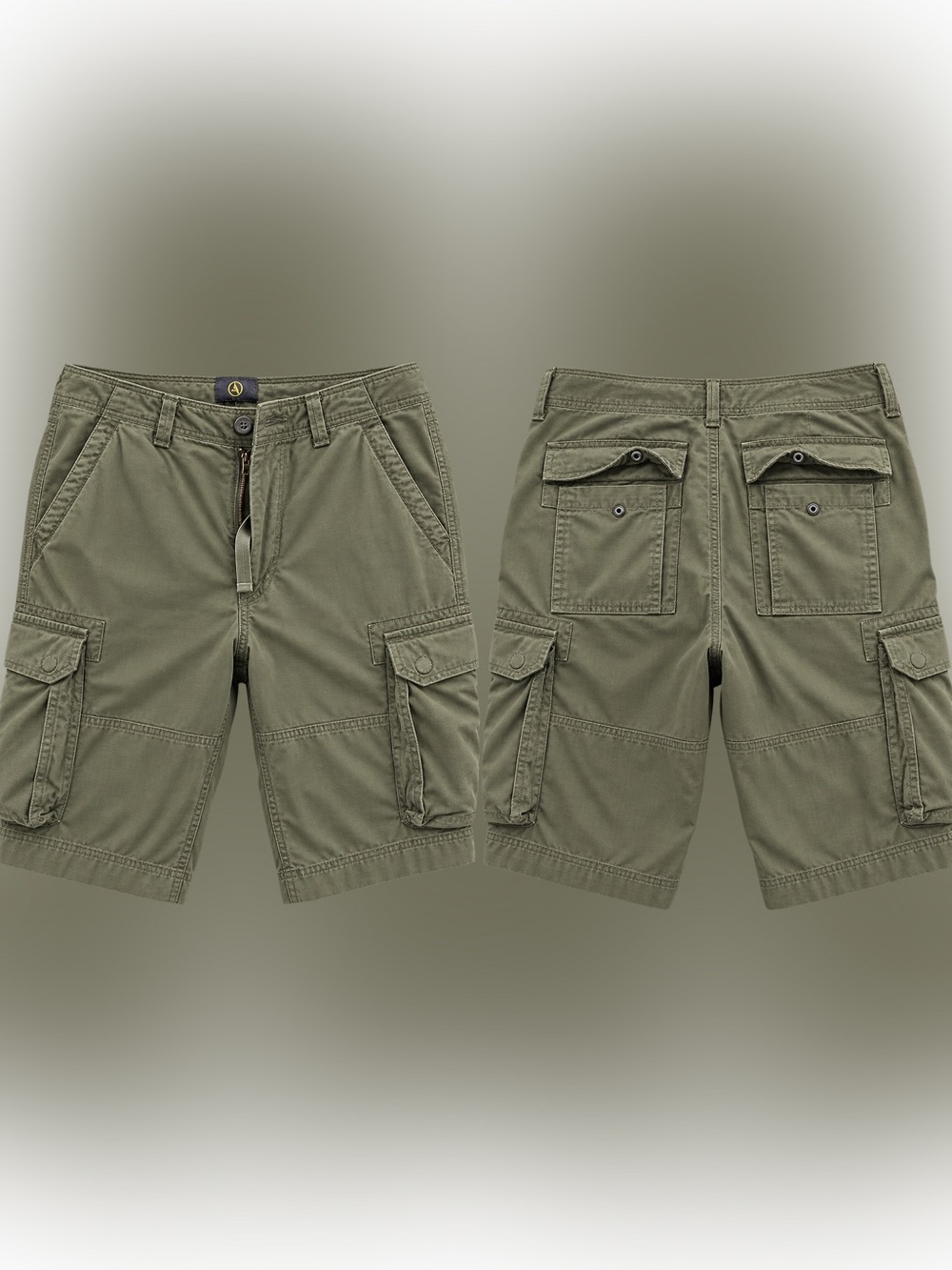 Aigle Men's Cargo Shorts in Olive Green
